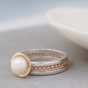 pearl stackable ring