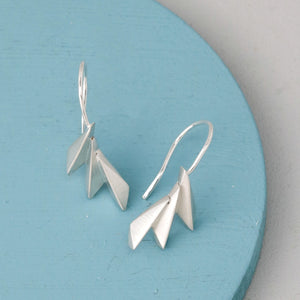 sterling silver fan earrings