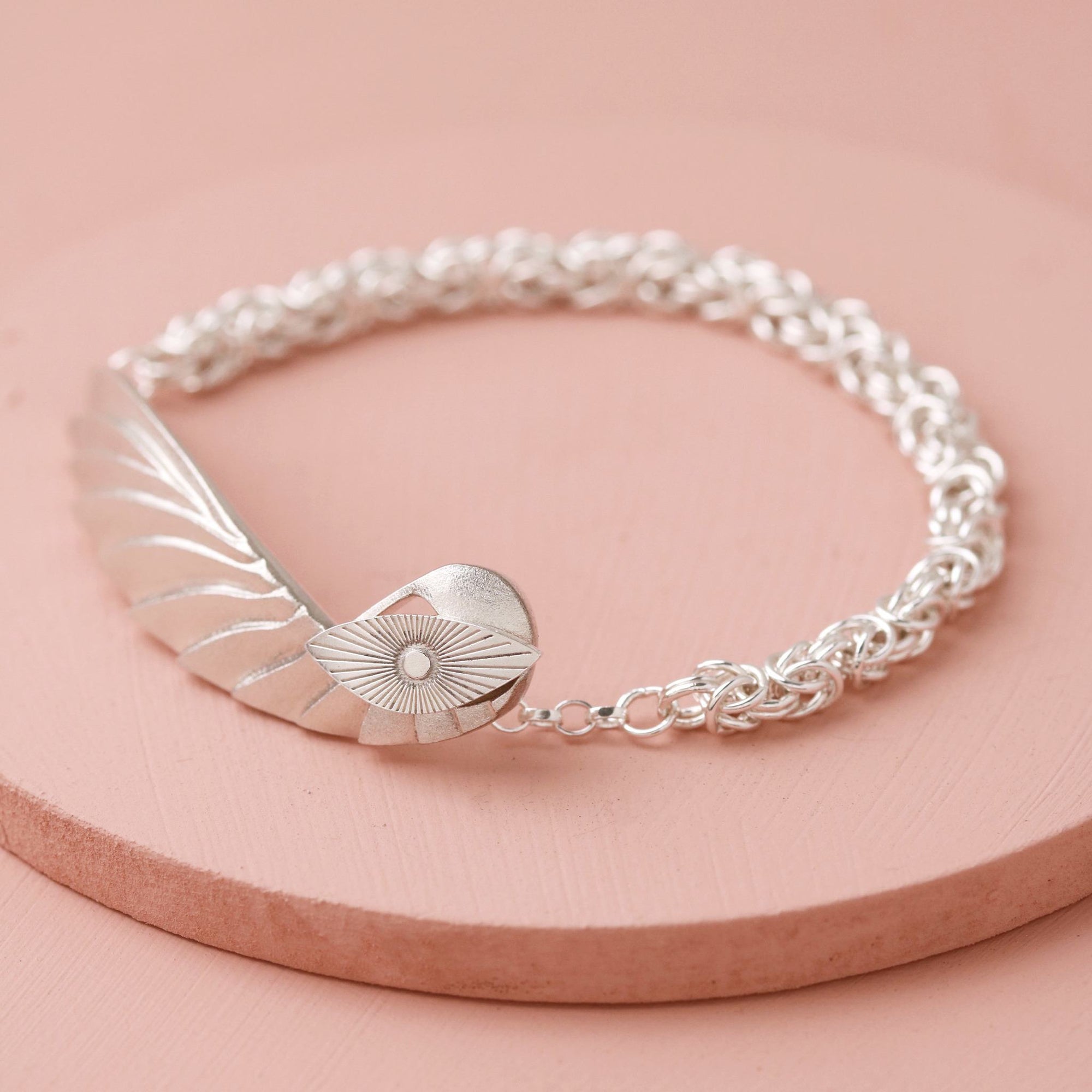 Sterling Silver feather bracelet