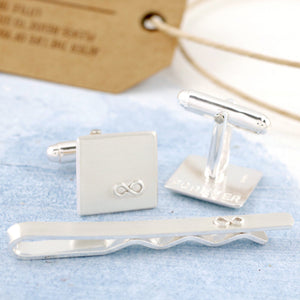 sterling silver infinity cufflinks for him