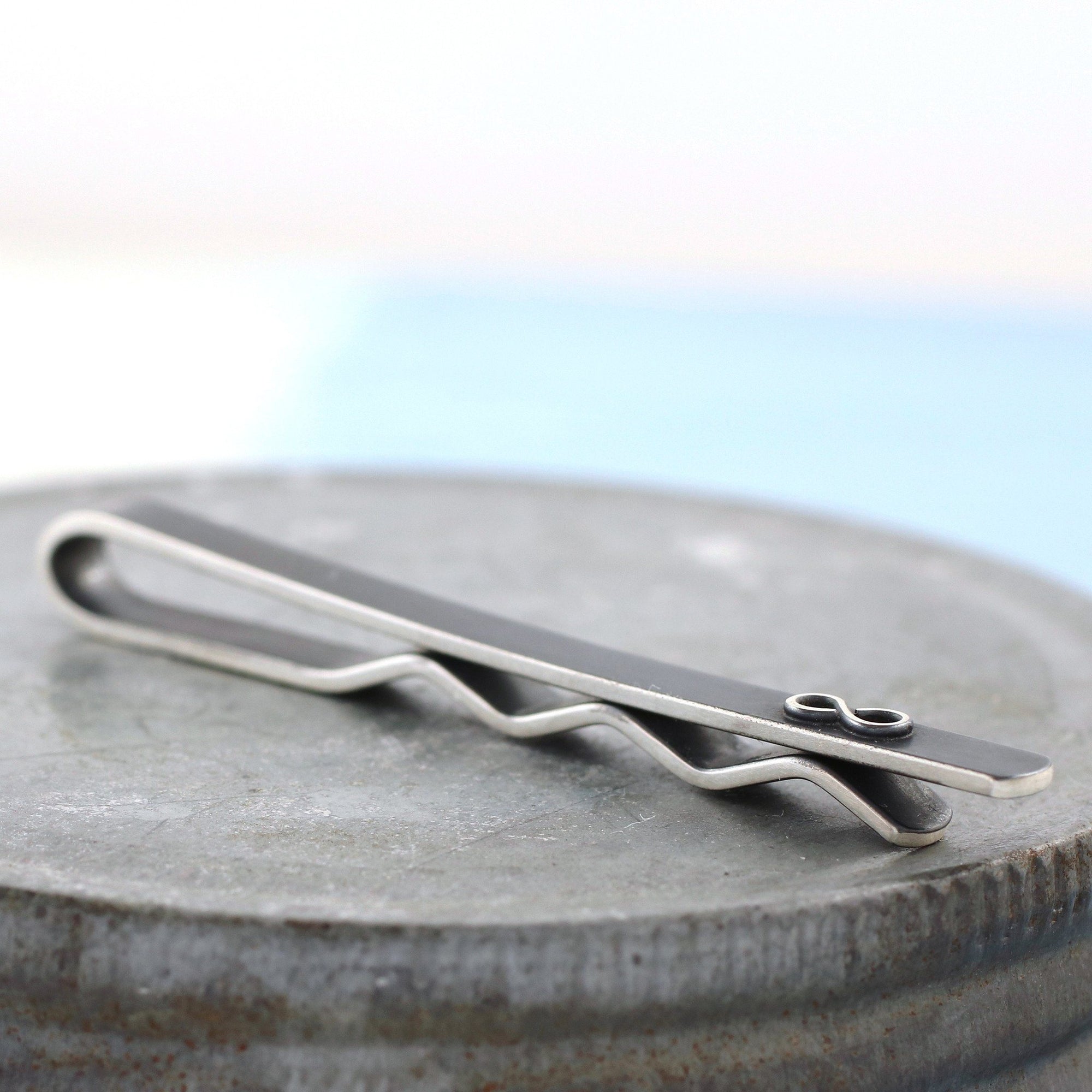 sterling silver infinity tie clip