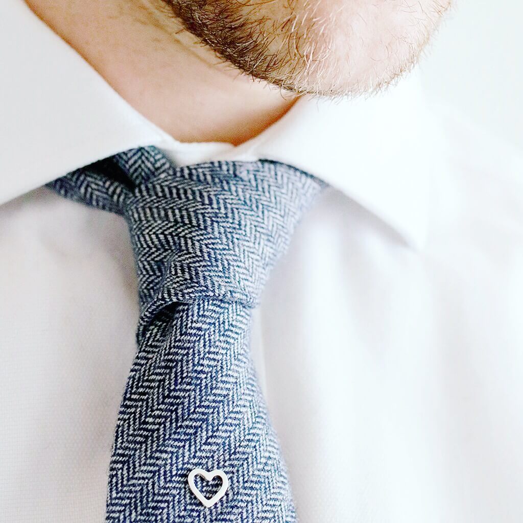 Geometric Heart Tie Pin 