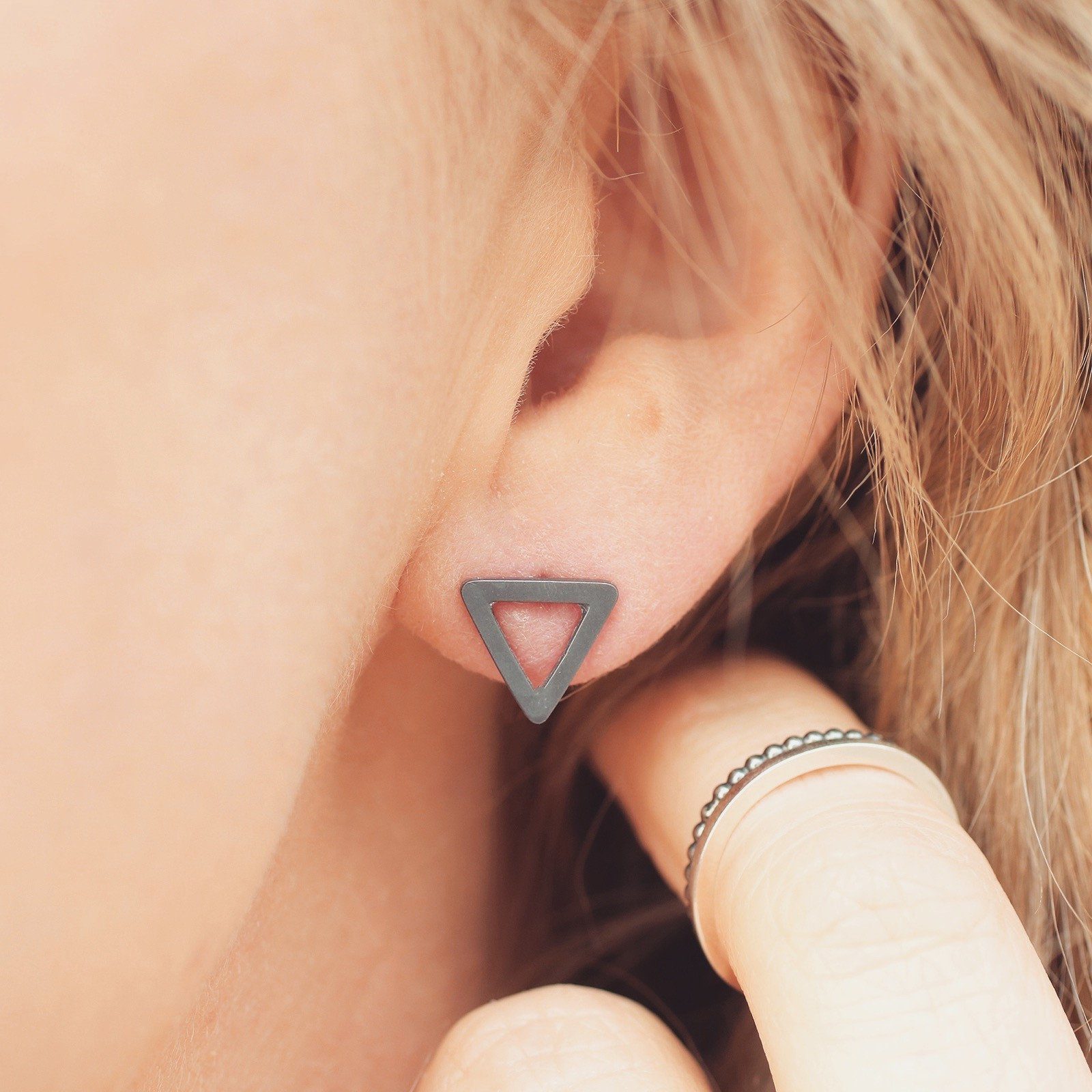 geometric triangle earrings