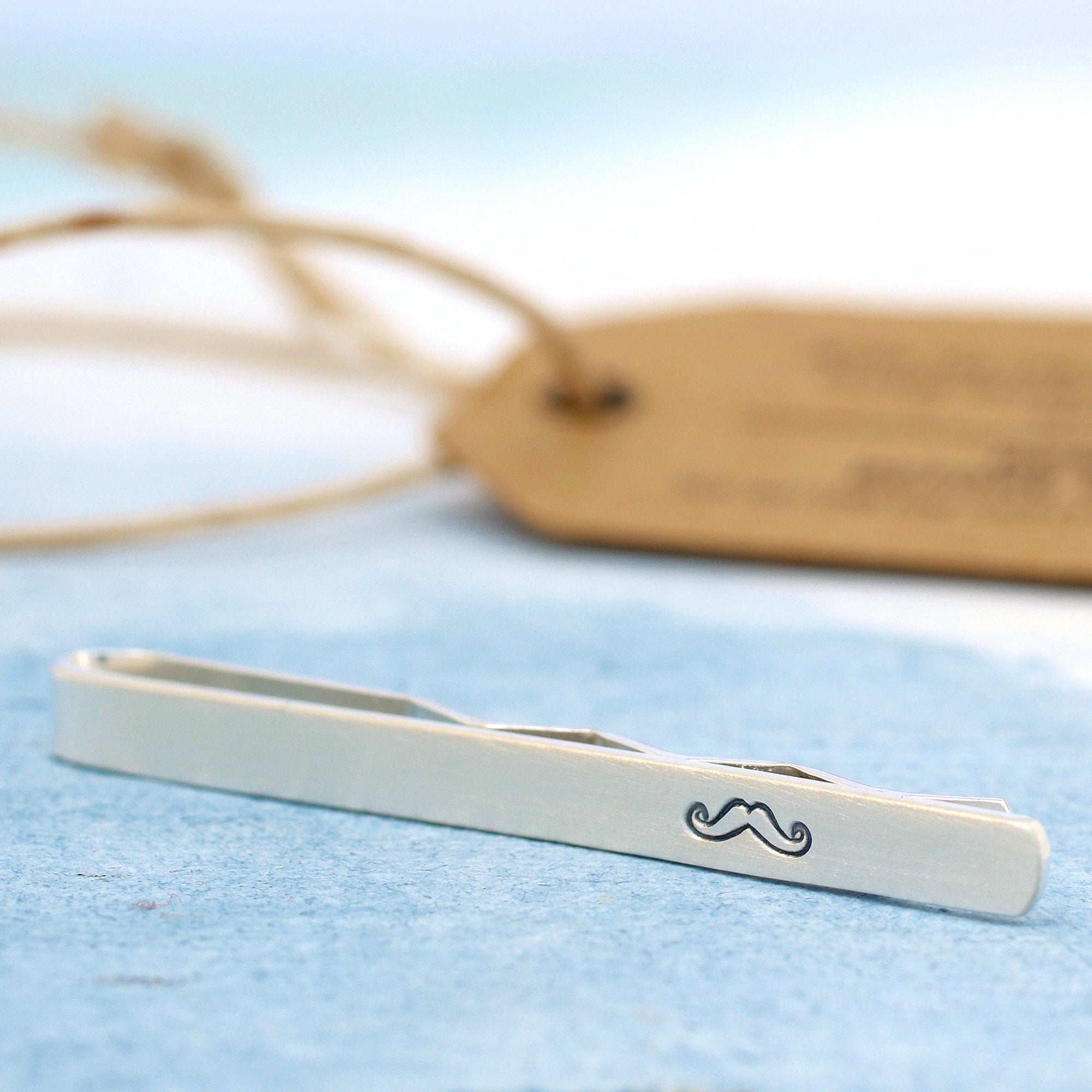 Personalised Moustache Cufflinks And Tie Clip Set